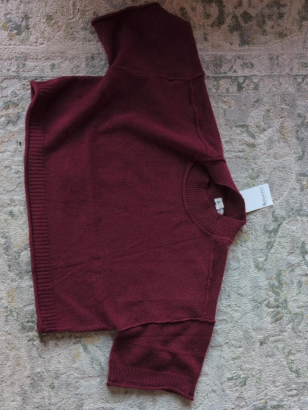 Women's Burgundy Turtleneck Sweater Top